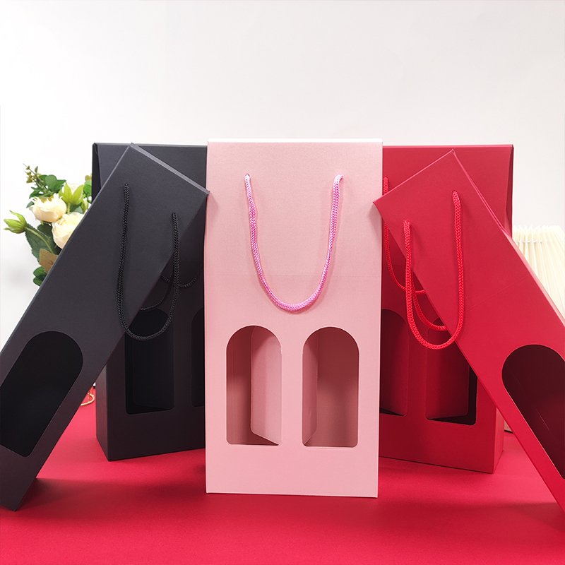 Windowed Wine Gift Box with Handle